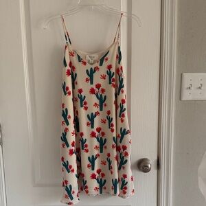 Peach Love California Cactus Print Mini Dress